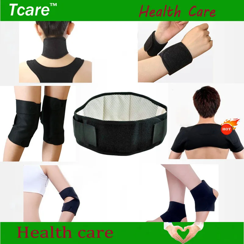 Tcare 7 пар/уп. Турмалин набор самонагревающийся Магнитный поясной наколенник с ремешком для шеи лодыжки поддерживающий подплечник налокотники подтяжки здоровье