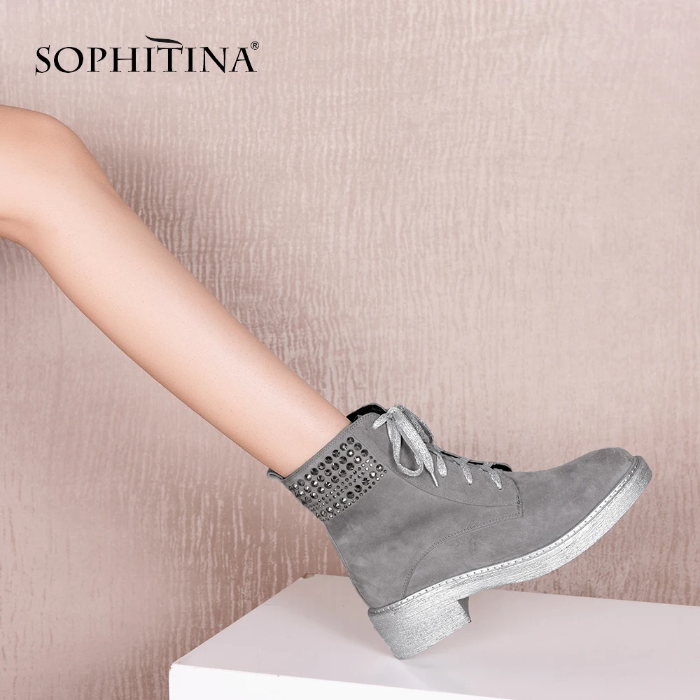 SOPHITINA/Новинка Уникальные женские ботинки ручной работы Сезон осень Женская обувь