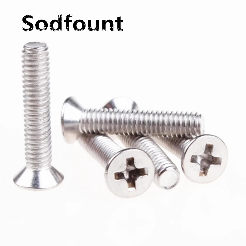 50pcs/Lot GB819 M3.5 304 Stainless Steel flat head cross Countersunk screw | Обустройство дома