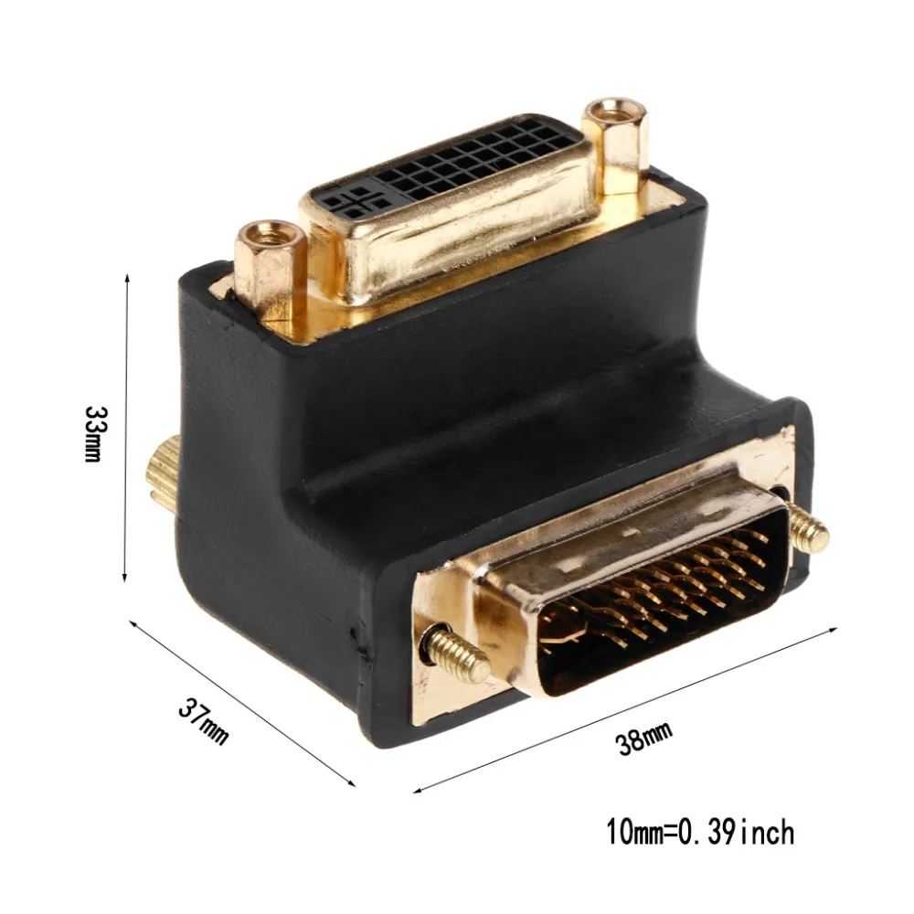 90 градусов прямоугольный DVI 24 + 5 D DVI-D цифровое двойное соединение штекер-гнездо