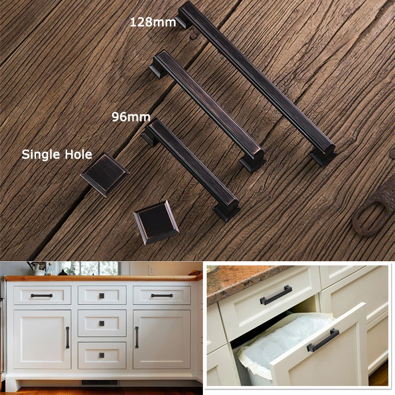 Винтажные американские черные и красные дверные ручки для мебели шкафа обуви