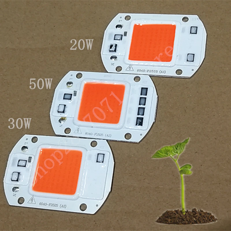 1 комплект LED COB Grow Chip+ Отражатель объектива 50 Вт 30 Вт 20 Вт 220 В для светодиодного прожектора DIY Наружный свет нужен радиатор для охлаждения