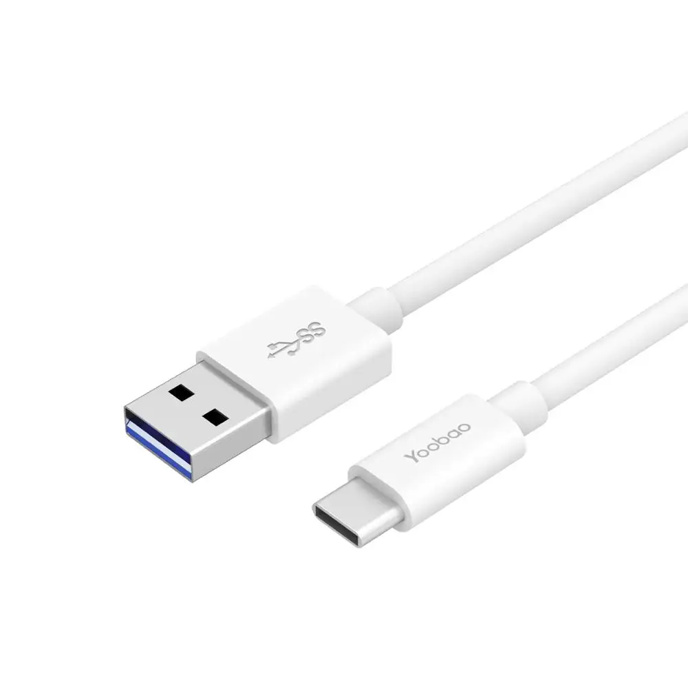 Yoobao YBCA3 usb type C 3,1 кабель usb type-C кабель для зарядки и передачи данных 3A линия для сотового телефона металлическая головка type C зарядный кабель для huawei LG - Цвет: White
