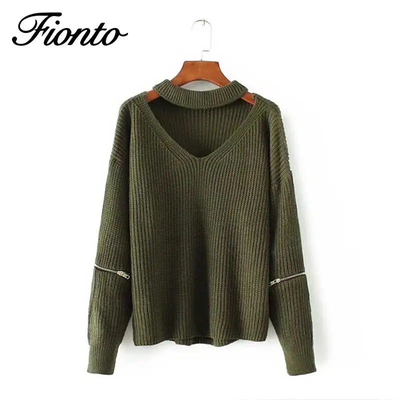 Свитер Женский вязаный на молнии с рукавами осень/зиму F1061 | Женская одежда