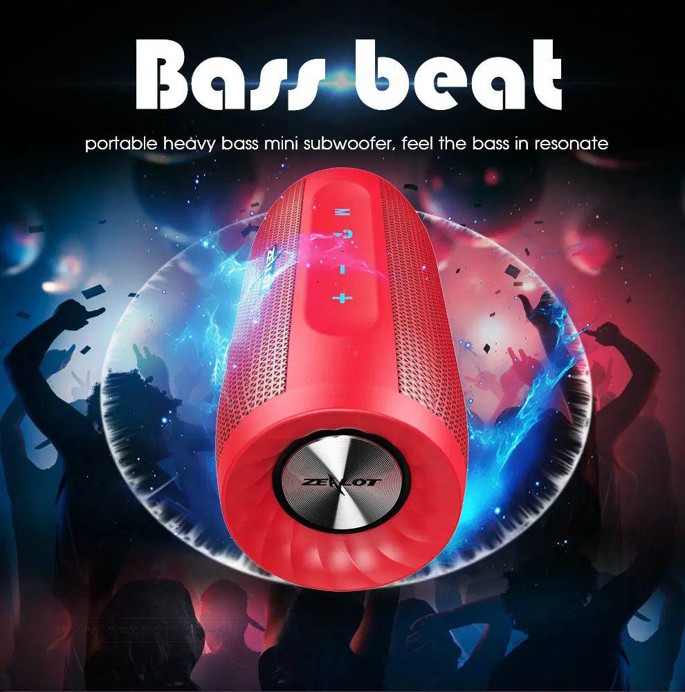 ZEALOT S16 HiFi портативный bluetooth динамик сабвуфер Колонка 3D стерео 4000 мАч Открытый водонепроницаемый TF карта Саундбар