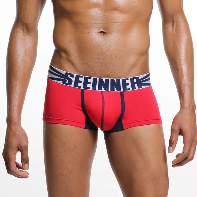 S749 red Seeinner/25 стилей, Фирменное Сексуальное нижнее белье, боксеры с рисунком, мужские хлопковые трусы-боксеры, Calzoncillos Hombre, мужское нижнее белье, шорты - Цвет: S749 red