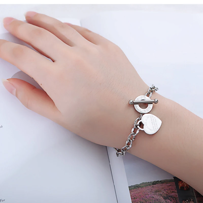 2019 New Fashion Infinity Bracelet For Women With letter Heart Number Link Chain Gold Color Bracelets VB934 | Украшения и