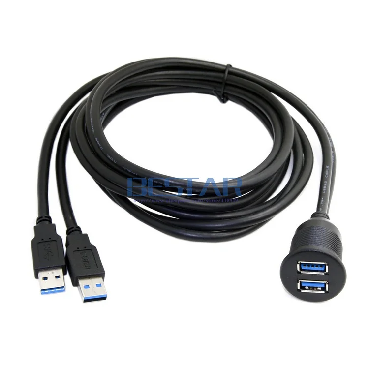 6FT Dual USB 3 0 удлинитель AUX установка для автомобильного крепления панели приборной 2