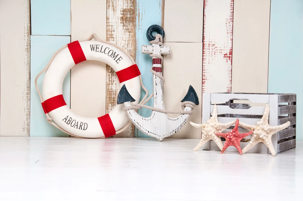 

Photography backdrops thin Vinyl Summer Sea Beach Star Wood Photocall backgrounds Children Kids Printed photo backdrop XT-6359