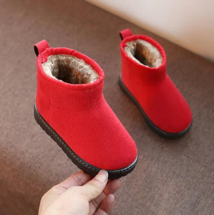 Детские бархатные зимние сапоги 2018 теплые плюшевые мальчики обувь для девочек