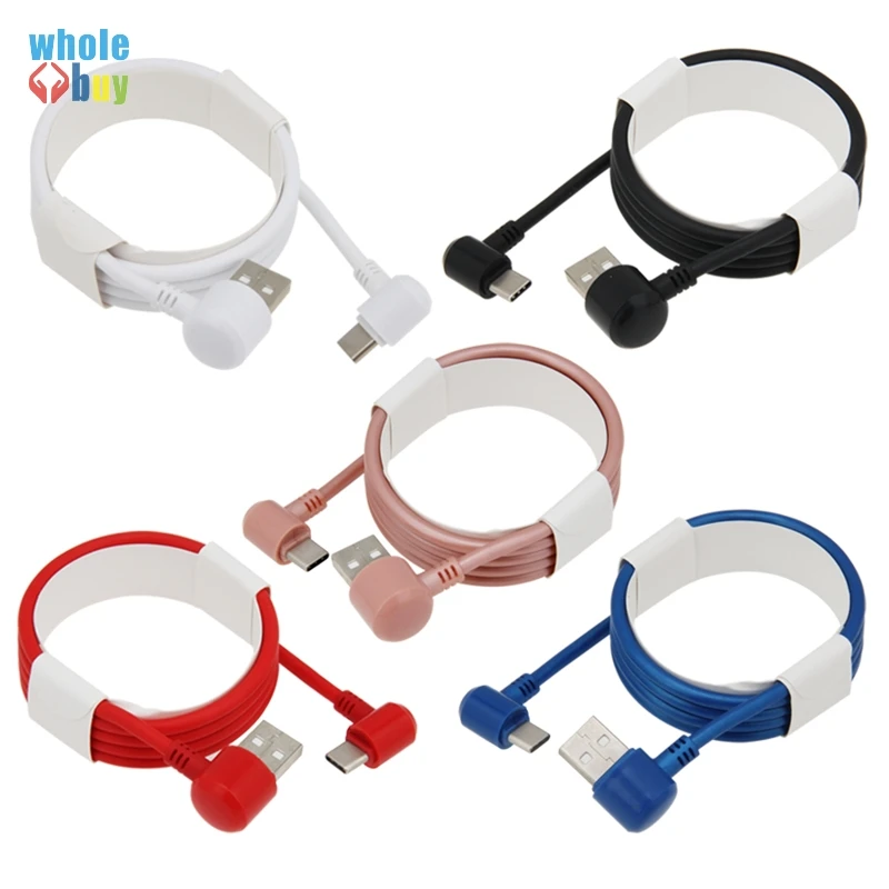 50 шт./лот красочный круглый 2 боковой локоть игровой кабель 1 м 3 Micro Usb 5pin 8pin Type C для