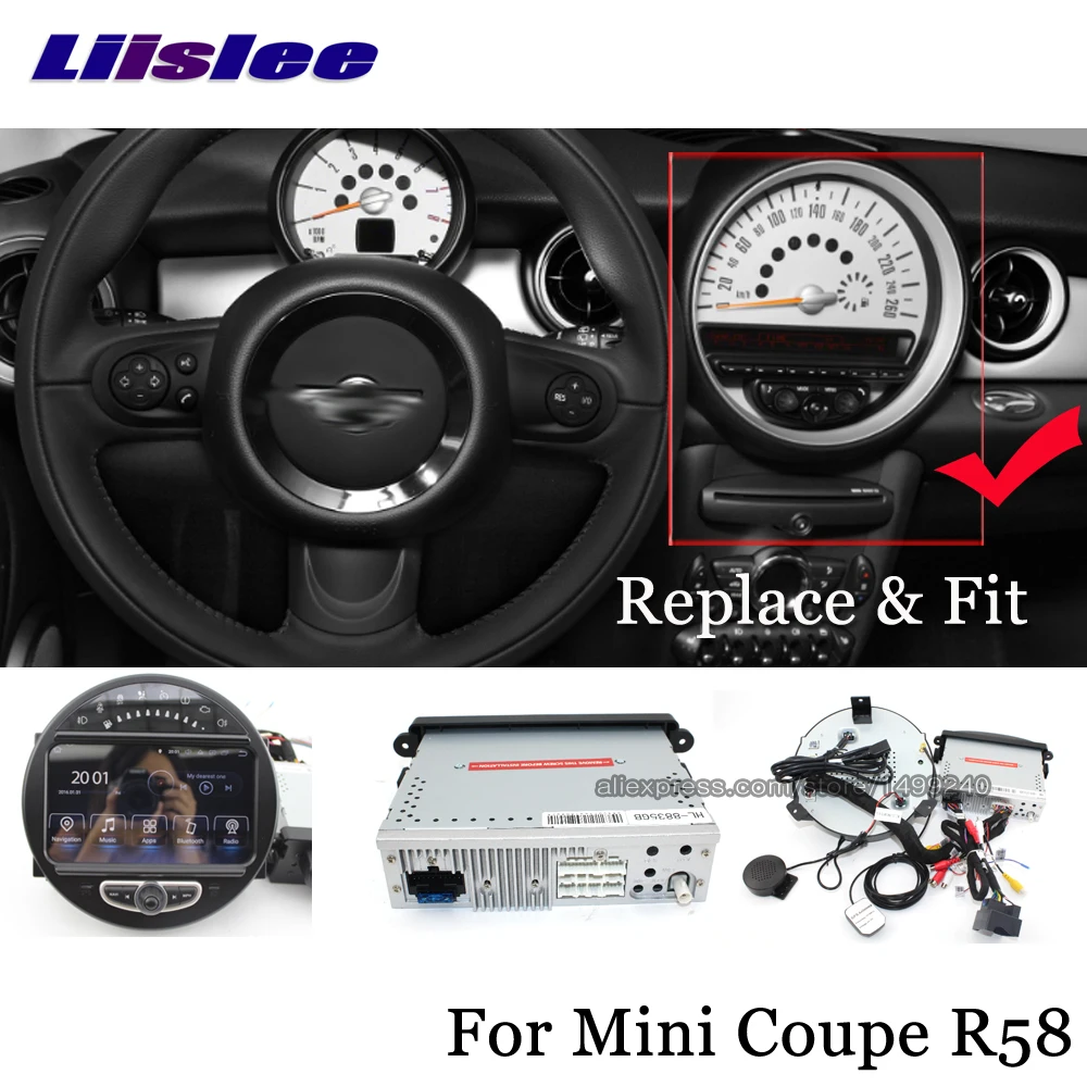 Liislee автомобиля Android мультимедиа для Mini Coupe R58 2012~ стерео радио аудио ТВ Carplay gps BT Nav Navi карта навигации Системы