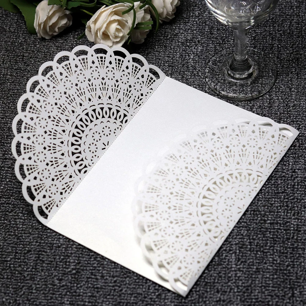 10 шт./компл. лазерная резка свадебные пригласительные открытки роскошные