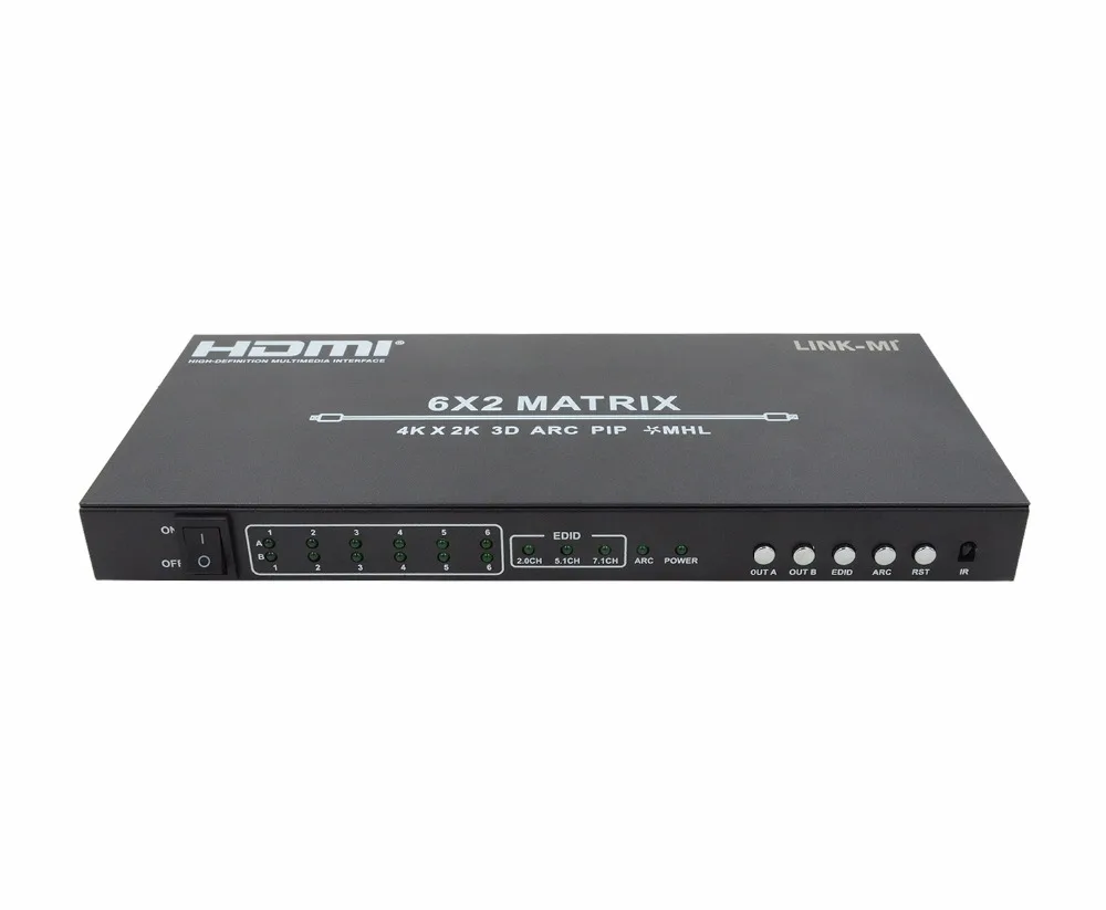 LINK-MI 6x2 матрица с двойной дугой 1x2 сплиттер 6x1 hdmi переключатель домашнее видео для Blue-Ray