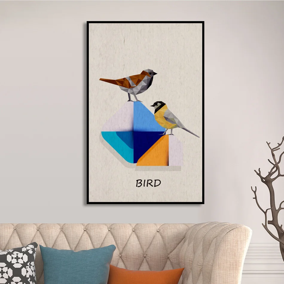 Cute Birds Paintings Prints Quotes Pictures Modern Canvas Princess Wall Art Nordic Posters Children's Room Home Decor | Дом и сад