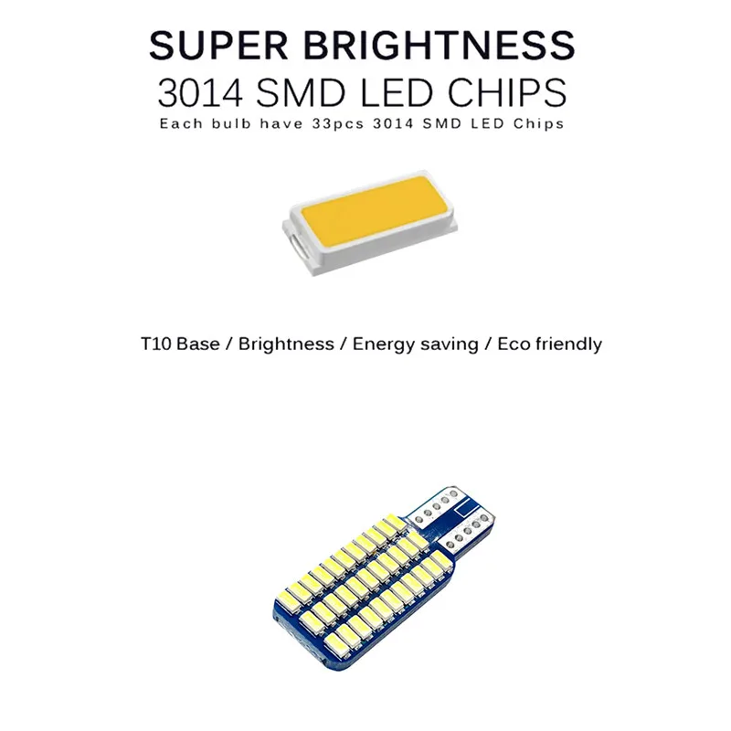1Pcs T10 3014 33SMD High Power Low Consumption Ultra Long LifeFashion LED Bulbs Car Interior Dome Map Lights 168 194 2825#289592 |