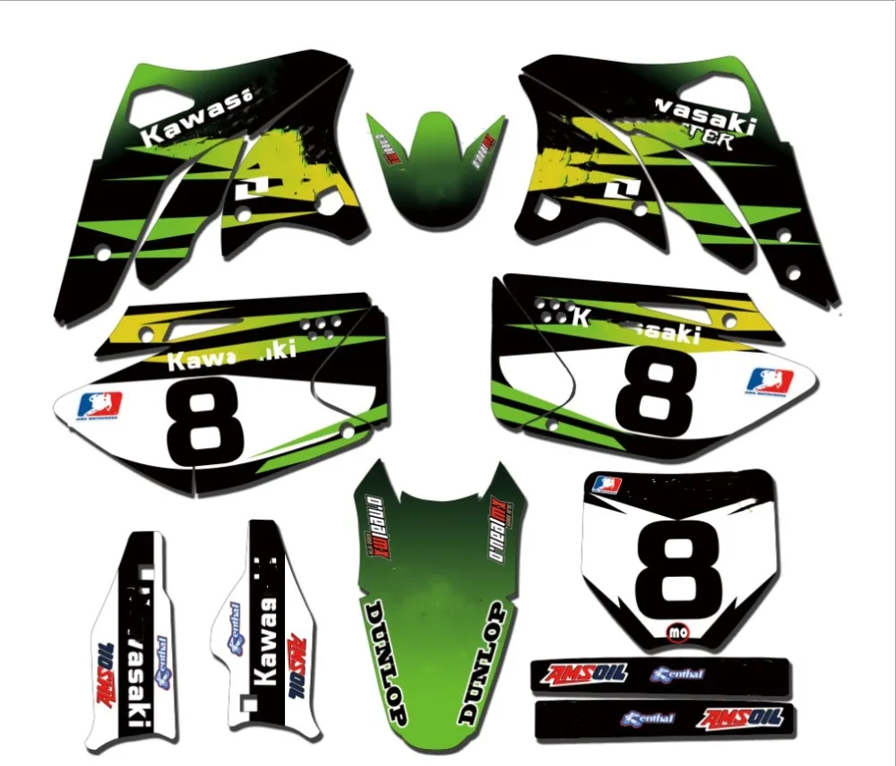 Новый стиль КОМАНДА ГРАФИКА и фоны наклейки Наборы для Kawasaki KX250F KXF250 KXF 250 KX 250F 2006 2007