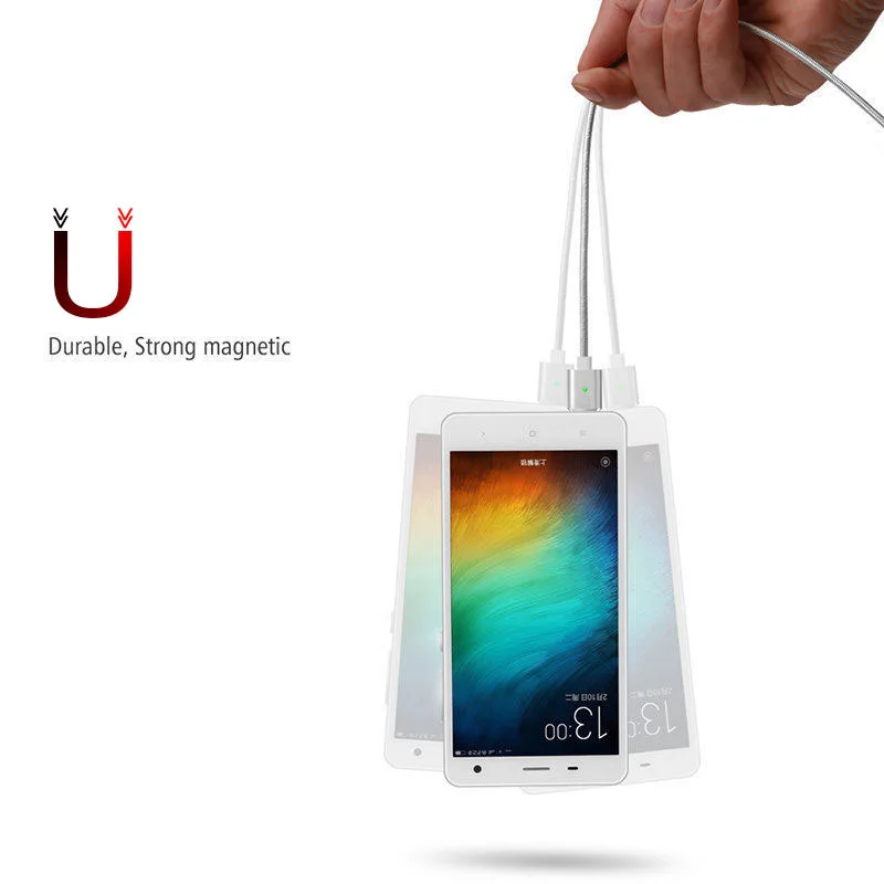 3 фута/6 футов 2A Быстрый Micro USB Магнитный адаптер Прочный Плетеный зарядный кабель