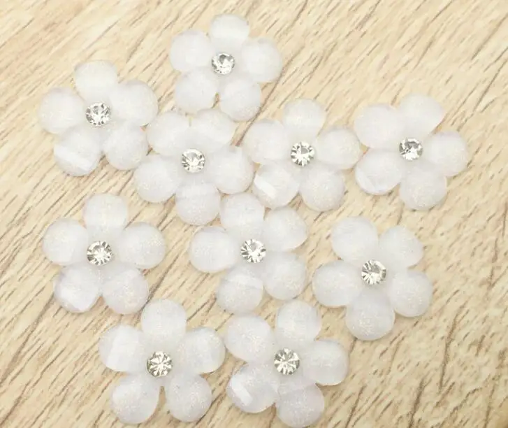 100 шт. 15 мм полимерный цветок бусина бусинки пуговицы плоская задняя часть для