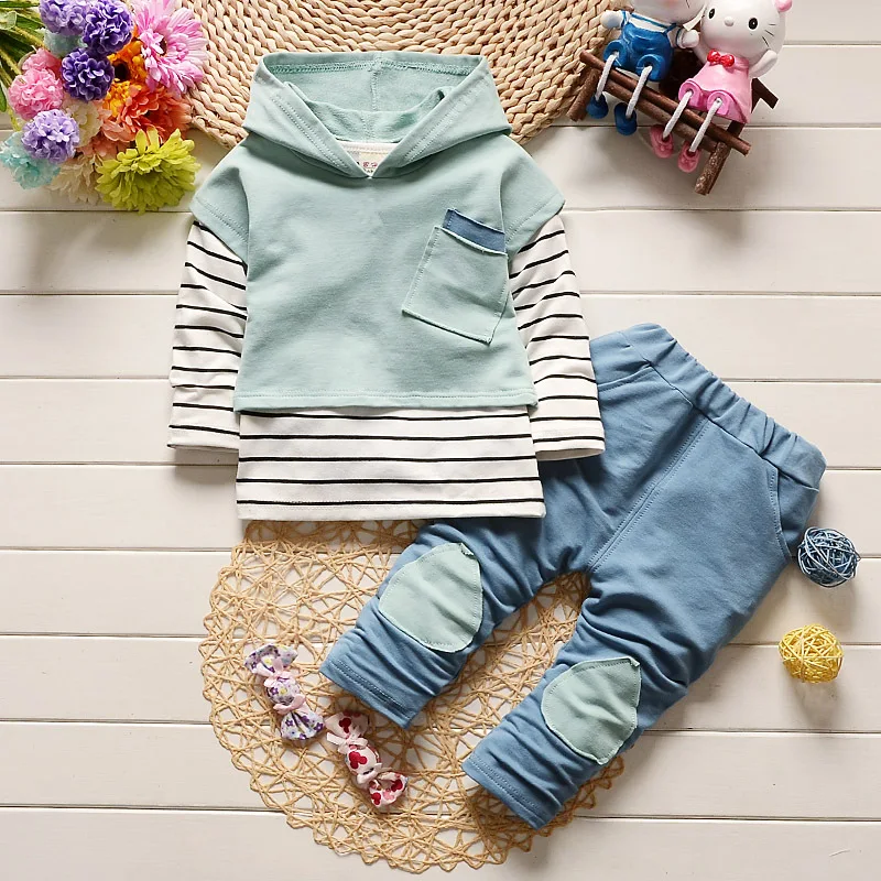 Комплект одежды с капюшоном для маленьких мальчиков детские толстовки штаны