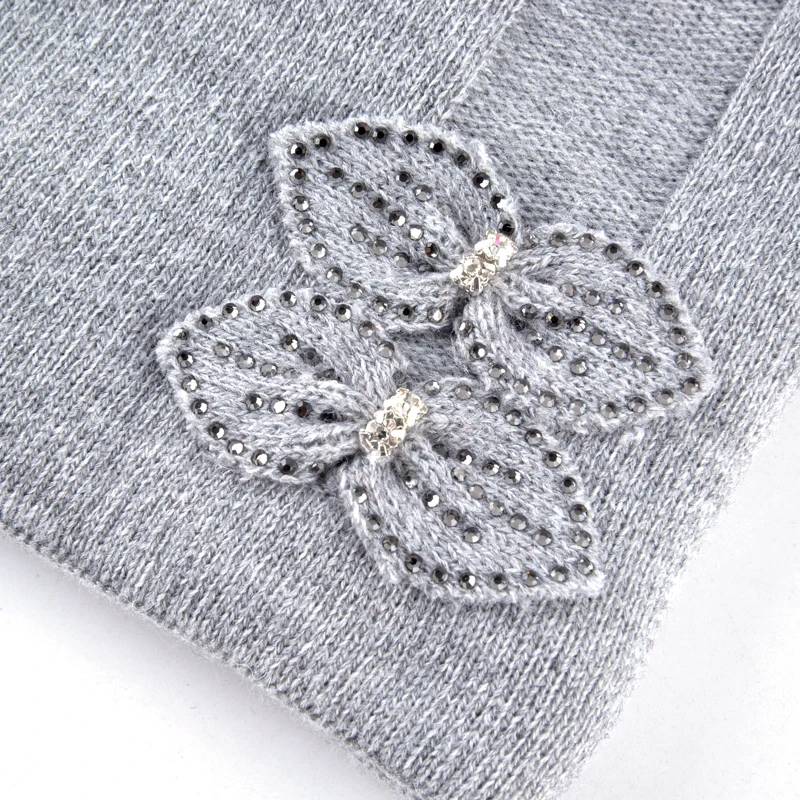 2017 Вязаная шапки женские зимние алмазная Зима Шапочка шапка для девочки Мода