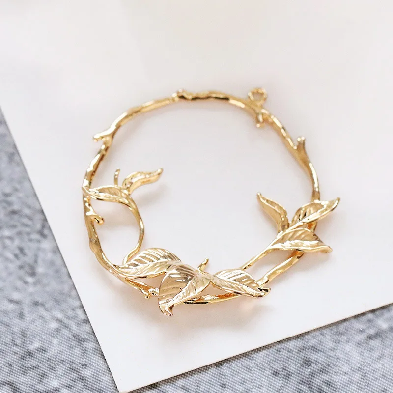24K Gold Color 6 шт. 38x38 мм 24K цвет шампанского позолоченные цветочные кольца соединитель подвески для DIY ювелирных изделий фурнитура Аксессуары - Окраска металла: 24K Gold Color