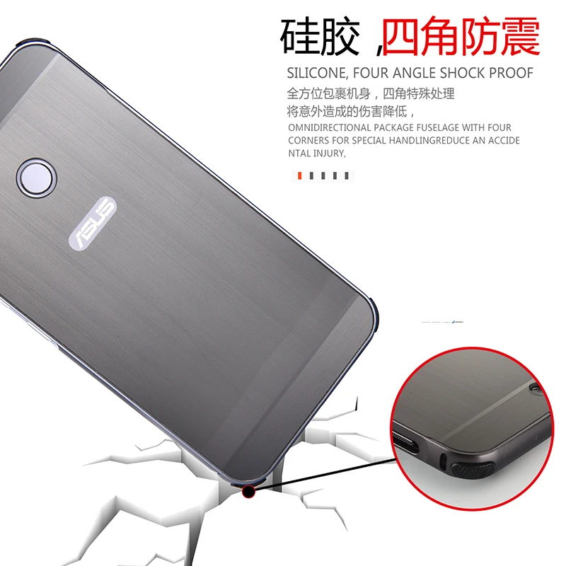 Алюминиевый Металл + PC чехол для Asus Zenfone 5Z/Zenfone 5 ZE620KL жесткая зеркальная гибридная