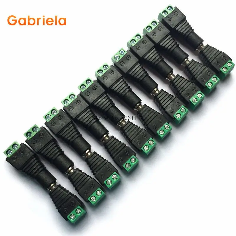 10 dual 12 V male+ Female 2.1 X 5.5 mm DC power socket conversion plug connector suitable for CCTV camera