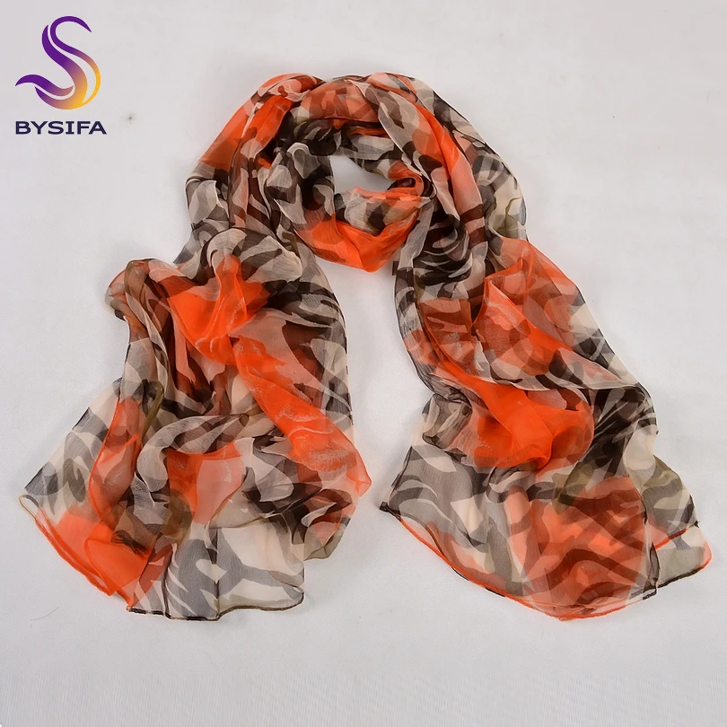 Шарф женский Шелковый в полоску весна-осень |