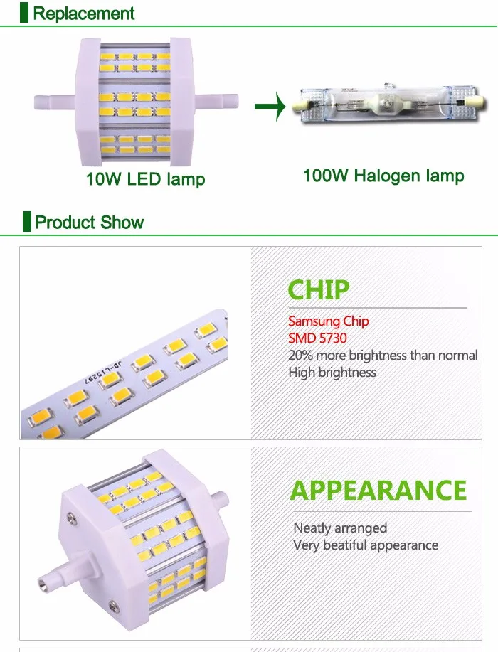 С регулируемой яркостью R7S светодиодный светильник 10W 15W 25W SMD5730 светодиодный R7S 78 мм J78 118 мм J118 189 мм J189 светодиодный светильник лампы заменить галогенные потолочные светильник