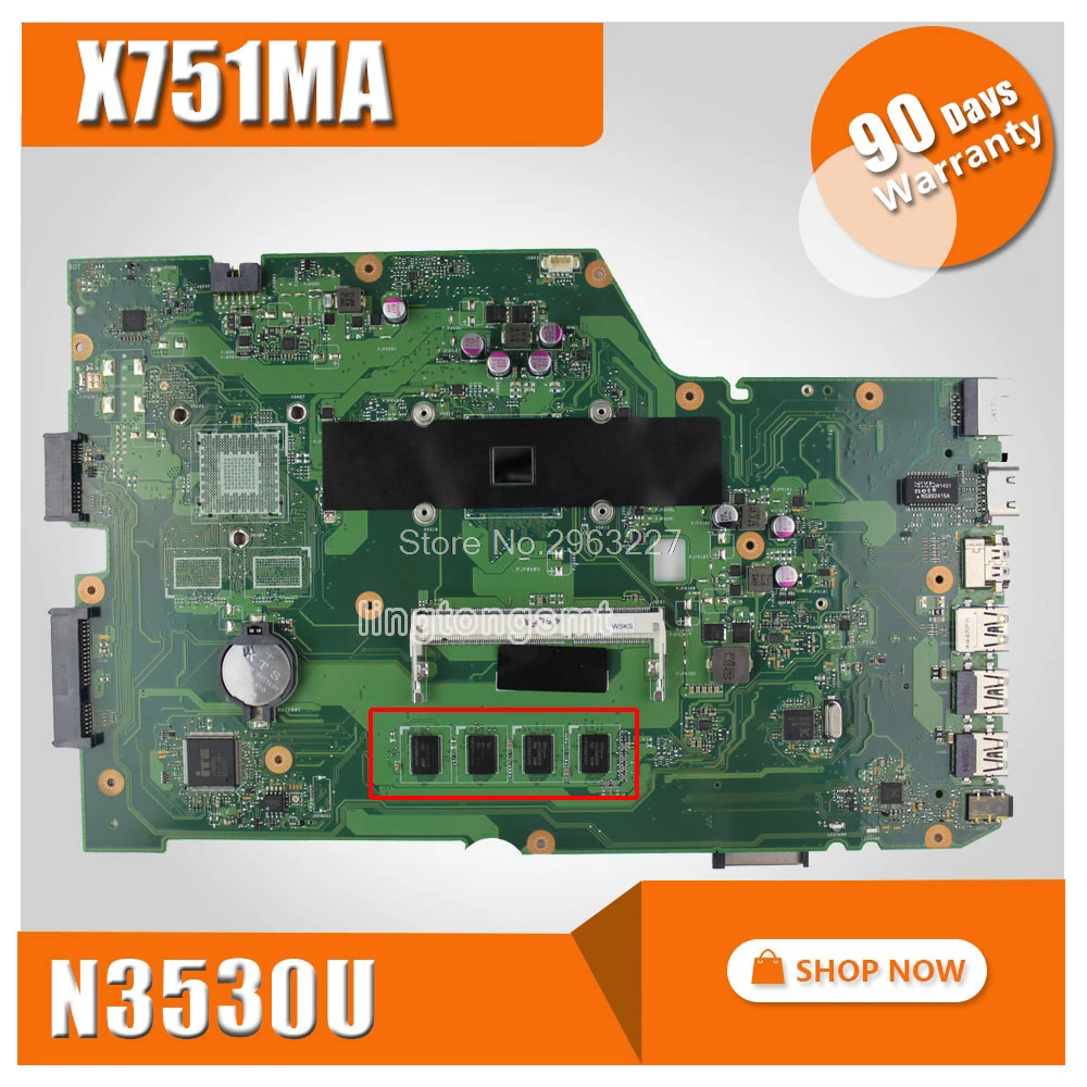 X751MA материнская плата REV: 2 0 N3530U 2G память для For Asus X751MD ноутбука плата|motherboard for asus|asus