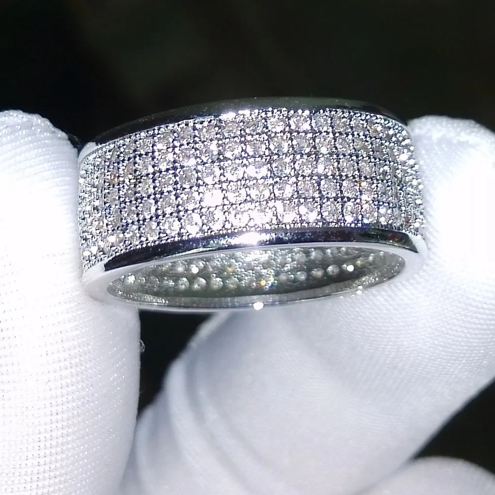 Choucong круглое кольцо 250 шт. 5A Циркон Камень 10KT белое позолоченное кольцо набор Sz 5-11