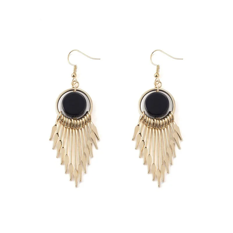 Fashion Bohemian Tassel Metal Earrings Temperament Simple Creative Vertical Geometry for Women Jewelry X146 | Украшения и