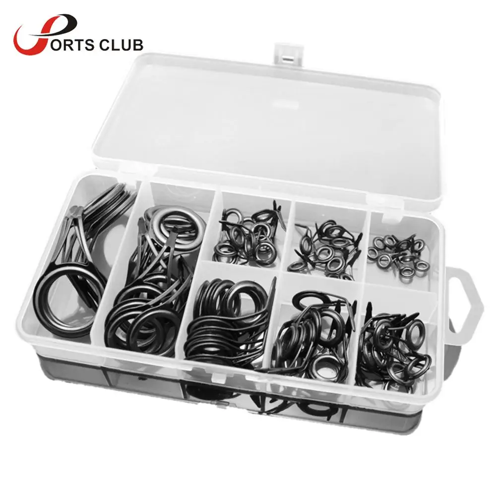 75 шт./лот смешанные размеры удочка направляющая наконечник прочная леска кольца