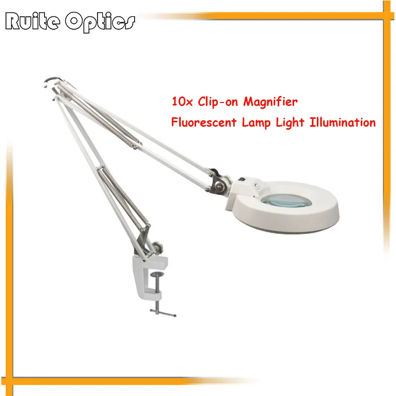Увеличительное стекло с большим зажимом 220 В 10X зеленый оптическое