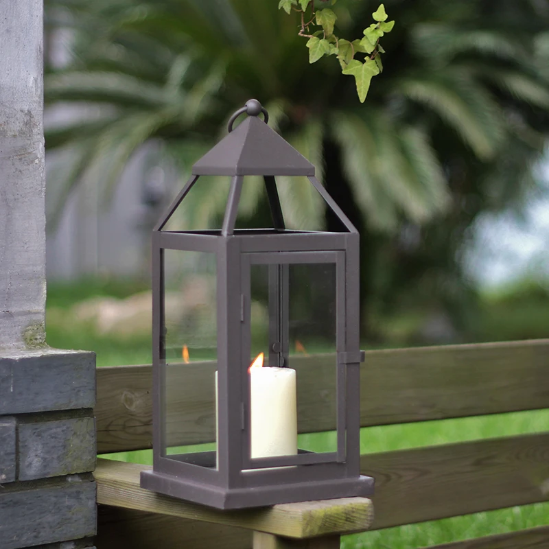 Мягкое время Европейский наружный декоративный стеклянный Железный Подсвечник