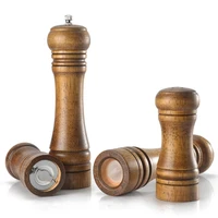 wood pepper grinder and salt shaker set manual pepper salt mill shaker solid wood with adjustable coarseness 5 or 8 inch