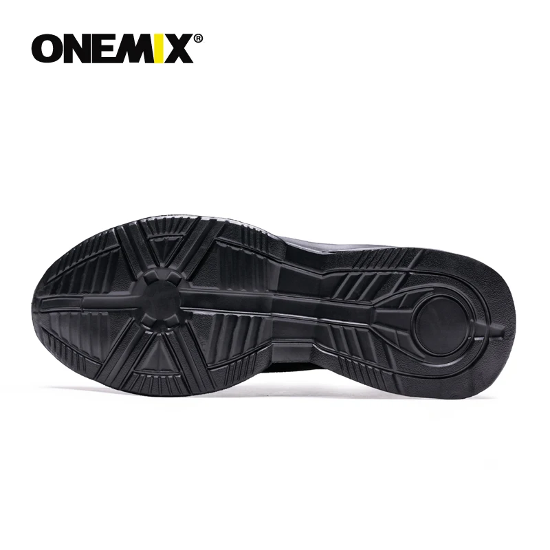 Мужские беговые кроссовки Onemix из черной сетки дышащие дизайнерские для бега и