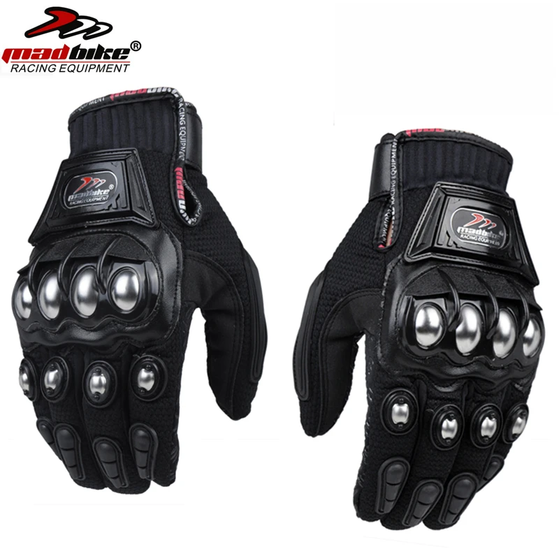 Mad Bike Outdoor Sport Full Finger Knight Riding Motorbike Motorcycle Gloves Racing Breathable Mesh Fabric Men Women Steel Glove |