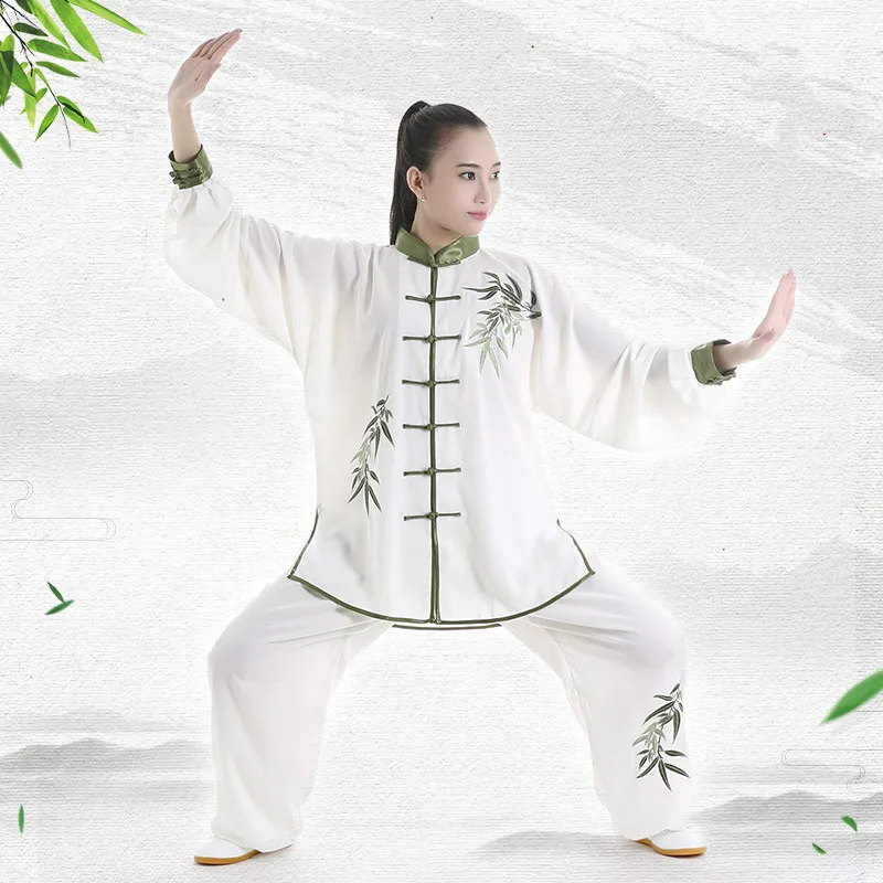 Wushu одежда с длинными рукавами вышивка TaiChi KungFu Униформа весна осень женский