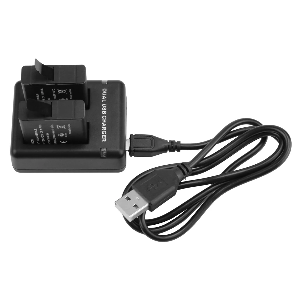 Зарядное устройство SHOOT с двумя/тремя разъемами для GoPro Hero 8 7 6 5 черная камера usb