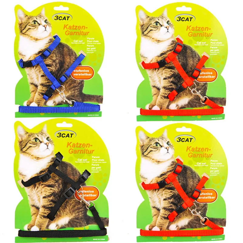 1 комплект Регулируемый полиэстер маленький питомец кошка пес собачка поводок