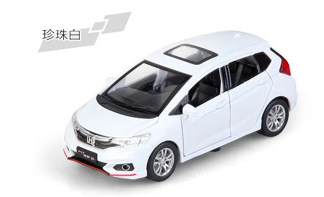 cz063W no box 1/32 Литые и игрушечные транспортные средства Honda FIT модель автомобиля со звуком и светильник коллекция автомобиля игрушки для мальчика Детский подарок brinquedos - Цвет: cz063W no box