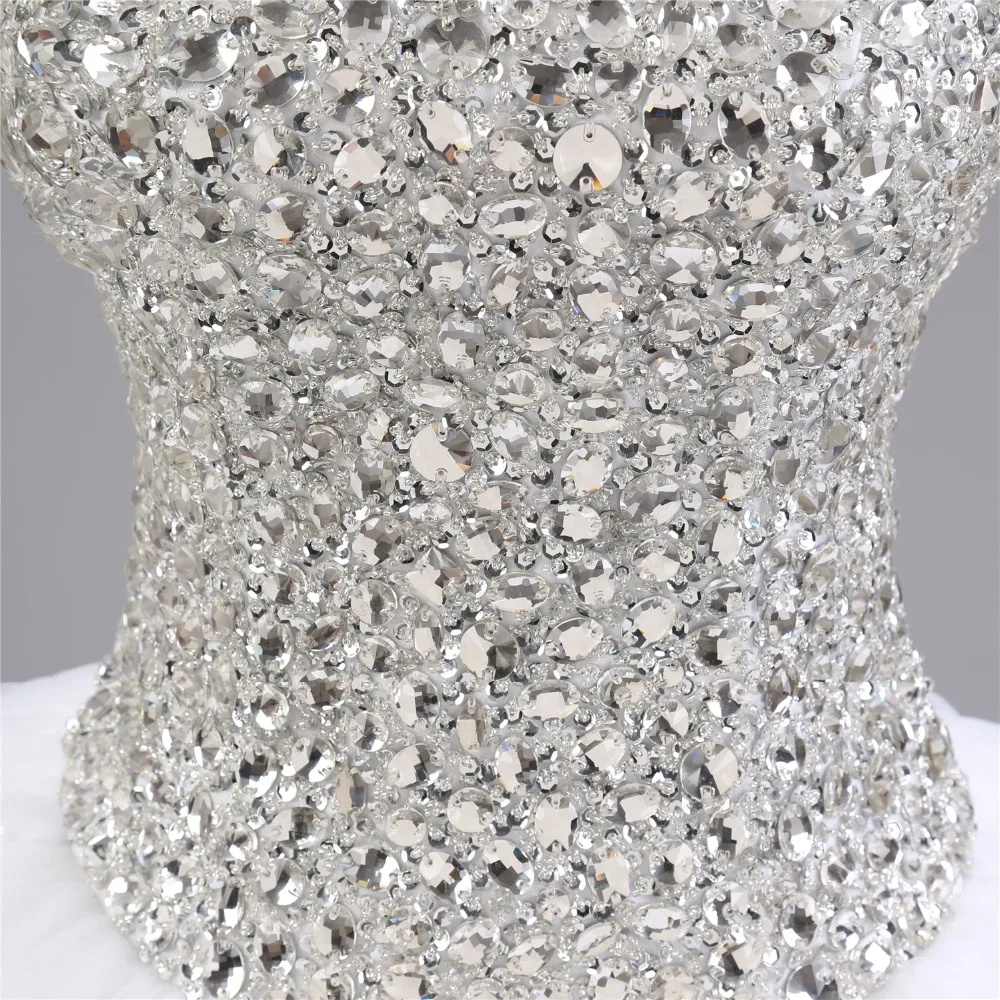 Роскошные белые свадебные платья с бисером jaevini бальное платье блестками и