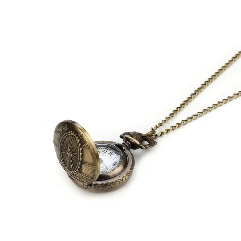 Ретро бронзовые карманные часы с цепочкой мужское ожерелье в стиле