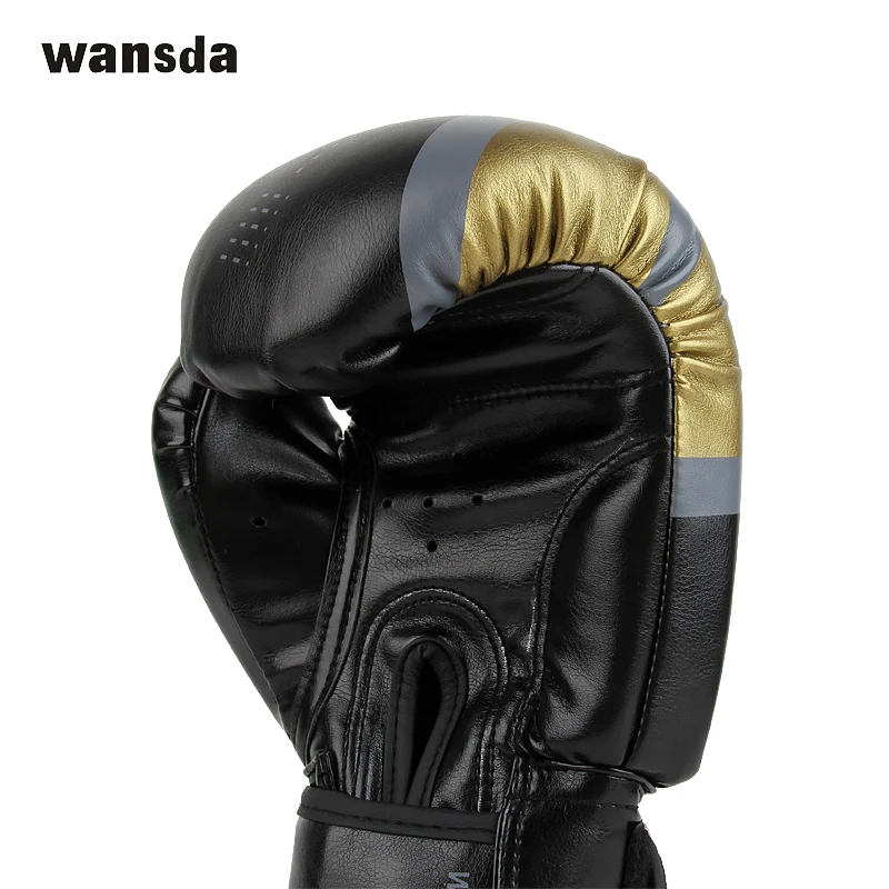 Боксерские перчатки WANSDA для женщин и мужчин боевые митенки MMA Муай Тай luva de box Pro