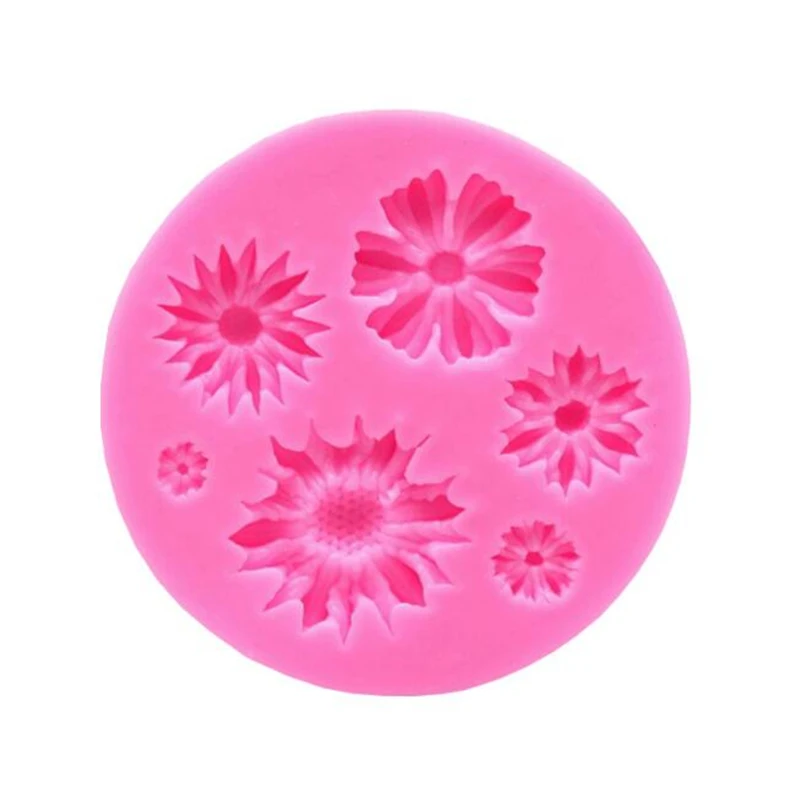 DIY Sun Flower силиконовая форма 3D инструменты для украшения торта Sugarcraft формы помадки
