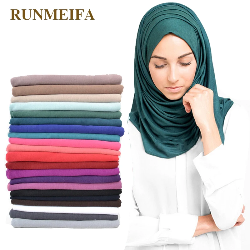 

New Muslim hijab modal solid colors Jersey scarfs for ladies Bufandas women muffler shawl islamic headscarf Scarves