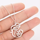 Семейные ювелирные изделия, подарок, ожерелье из нержавеющей стали для мамы и ребенка, модное ожерелье с кулоном, подарок для мамы