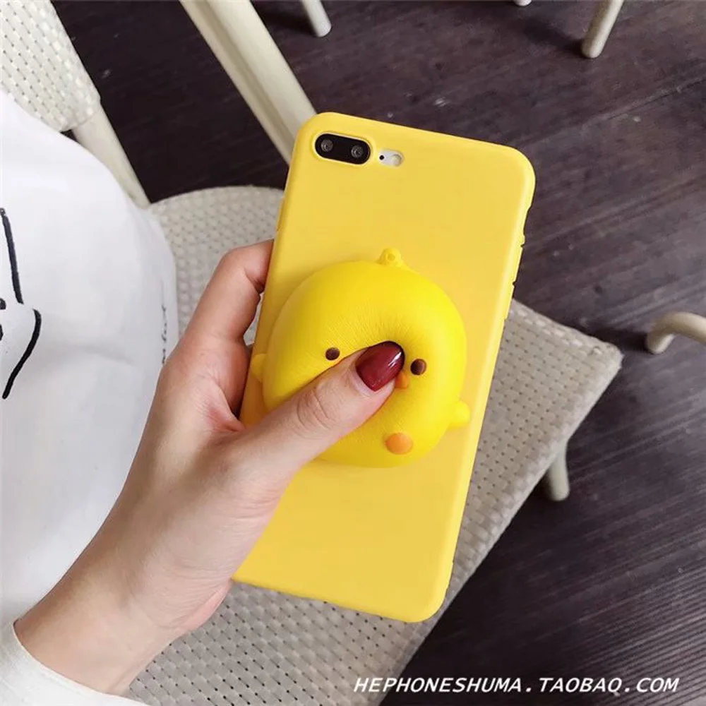 3D желтый держатель Утка чехол для OPPO F3 F7 F9 F11 Pro Reno 10x Zoom R9s R11S Plus R15X R17 мягкий